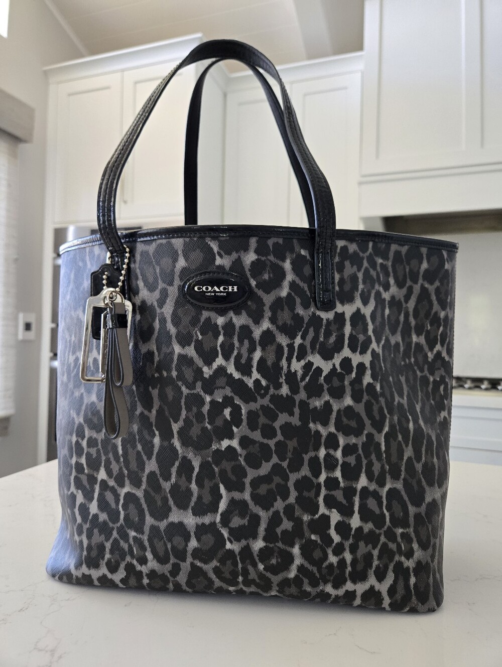 Coach Leopard Print Tote Bag | Black Gray Animal Print | Vintage - Picture 14 of 14